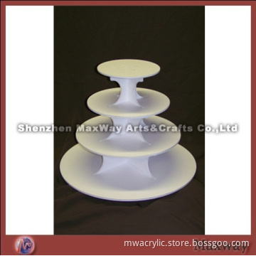White Fine Designed 3 Tiers Acrylic Cupcake Stand